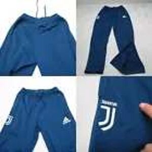 Juventus Adidas Track Pant Women Small Sea‎ Blue Travel Soccer 24x29 Flex Zip